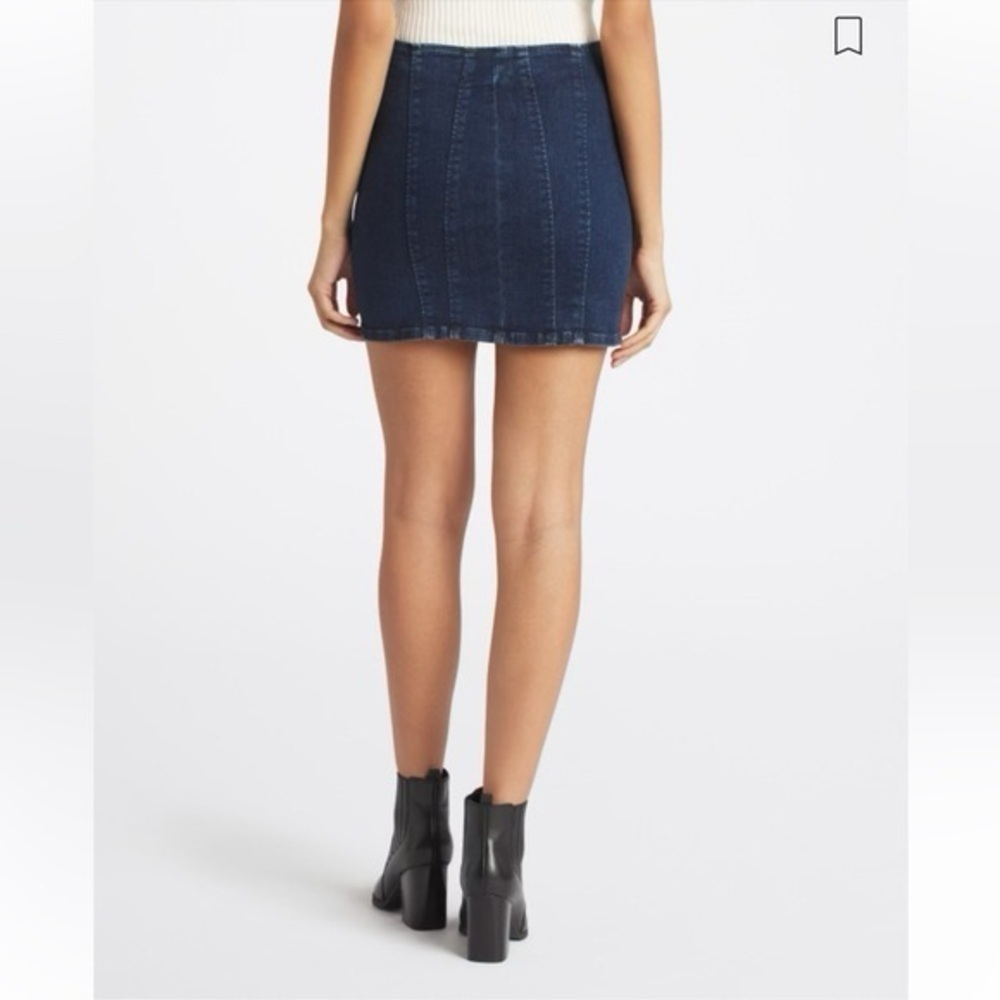 NWT We The Free Free People Women’s Layla Denim Zip-Front Mini Skirt - Size 6 - Picture 2 of 10